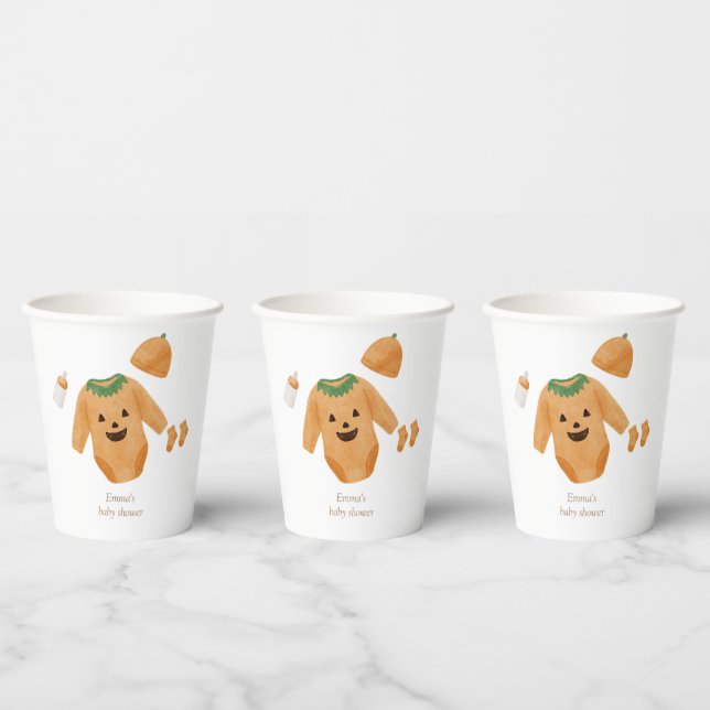 Pumpkin Baby Shower Paper Cups (Multi)