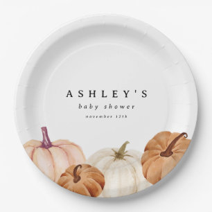 Pumpkin Baby Shower Paper Plate