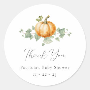 Pumpkin Baby Shower Party Decor Stickers