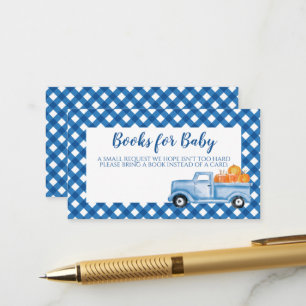 Pumpkin Baby Shower Plaid Truck books for baby Enclosure Card
