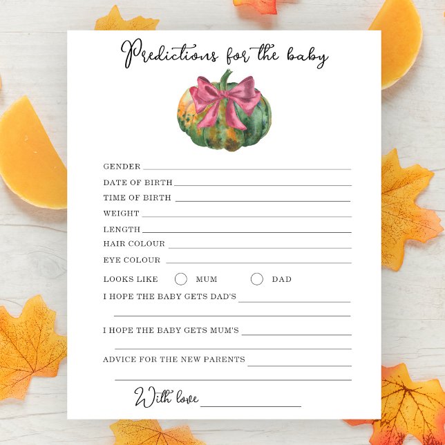 Pumpkin baby shower - predictions and advice baby (Creator Uploaded)