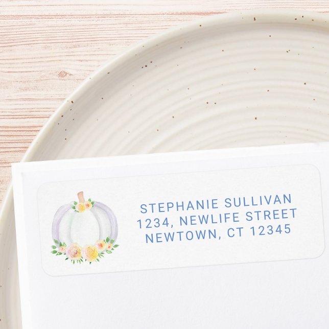 Pumpkin Baby Shower Return Address (Creator Uploaded)