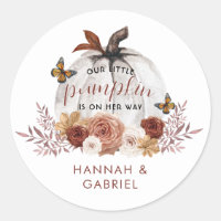 Pumpkin Baby Shower Sticker
