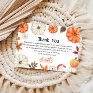Pumpkin  Baby Shower  Thank You Card