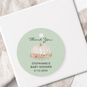 Pumpkin Baby Shower Thank You Favour Tags