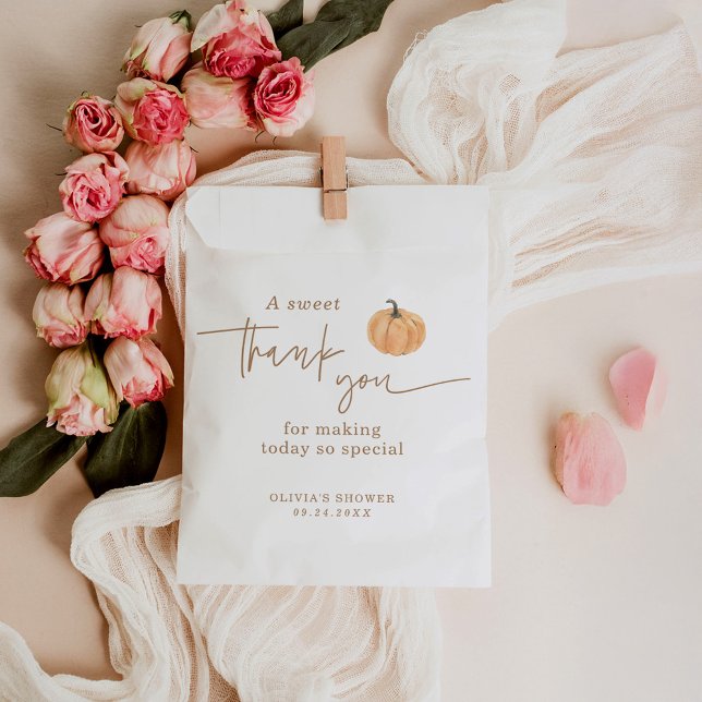 Pumpkin Baby Shower Thank You Favours, Fall Baby Favour Bags (Creator Uploaded)