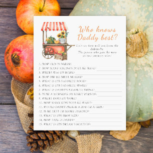 Pumpkin baby shower Who knows daddy best game