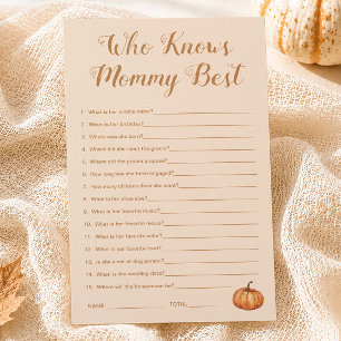 Pumpkin Baby Shower Who Knows Mummy Best Game