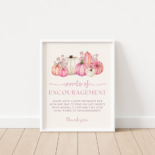 Pumpkin Baby Shower Words of Encouragement Sign
