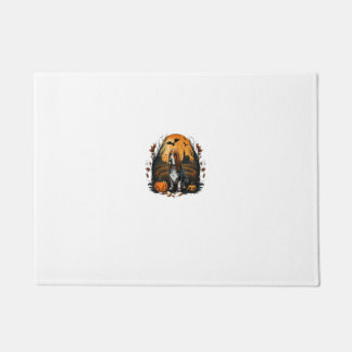 Pumpkin Basset Hound costume on Basset Hound Hallo Doormat