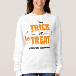 Pumpkin Bat Trick or Treat Light Theme Sweatshirt