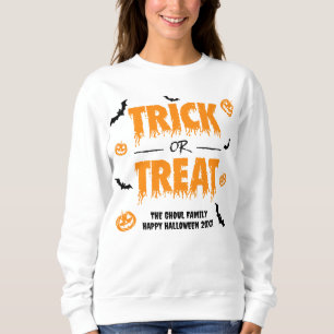 Pumpkin Bat Trick or Treat Party Light Theme 2 Sweatshirt