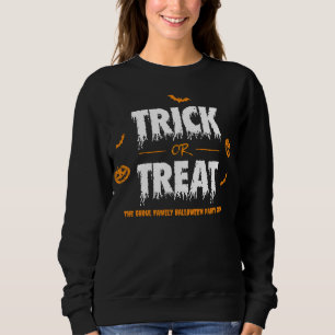 Pumpkin Bat Trick or Treat Themed Halloween Party Sweatshirt
