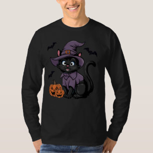 Pumpkin Bat Witch Black Cat Halloween Costume T-Shirt