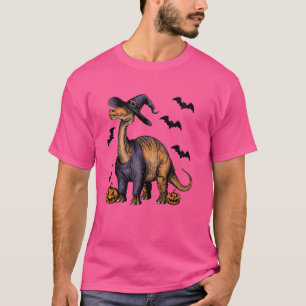 Pumpkin Bat Witch Costume Diplodocus Dinosaur Hall T-Shirt