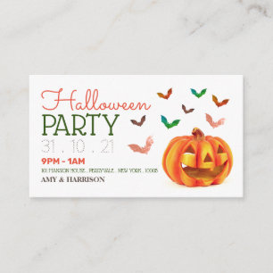 Pumpkin & Bats, Halloween Party Invitation