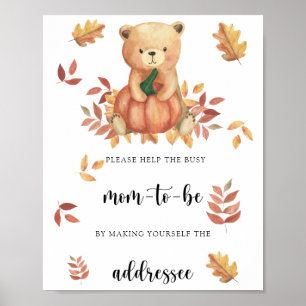 Pumpkin bear - Help the Busy Mum-to-Be Poster