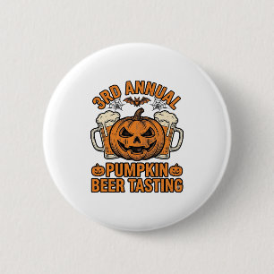 Pumpkin Beer Tasting Vintage Halloween Shirt Desig 6 Cm Round Badge