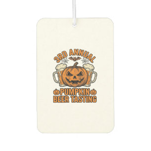 Pumpkin Beer Tasting Vintage Halloween Shirt Desig Car Air Freshener