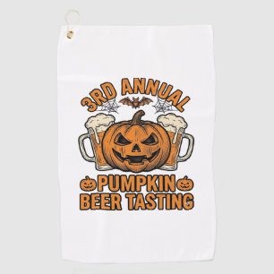Pumpkin Beer Tasting Vintage Halloween Shirt Desig Golf Towel