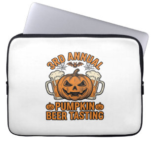 Pumpkin Beer Tasting Vintage Halloween Shirt Desig Laptop Sleeve