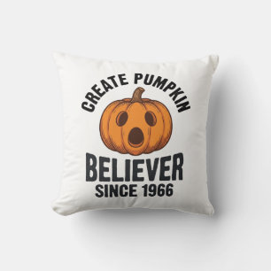 Pumpkin Believer Since 1966 Vintage Halloween Desi Cushion