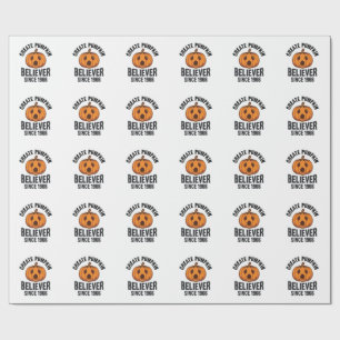 Pumpkin Believer Since 1966 Vintage Halloween Desi Wrapping Paper