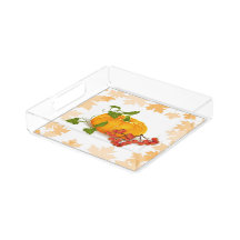 Pumpkin, berries and leaves fall Thanksgiving