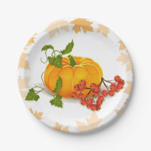 Pumpkin, berries and leaves fall Thanksgiving