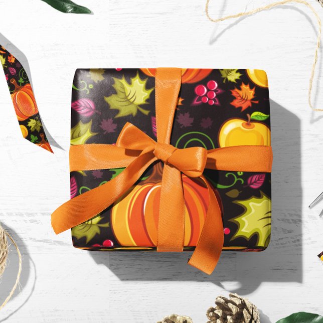 Pumpkin Berry Gift Wrap | Autumn Gift Wrap Paper  (Creator Uploaded)