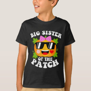 Pumpkin Big Sister Of The Patch Fun Halloween Fam T-Shirt