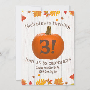 Pumpkin Birthday Invitation