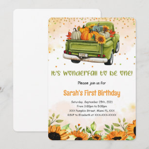 Pumpkin Birthday Invitation