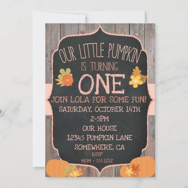 PUMPKIN BIRTHDAY INVITATION (Front)