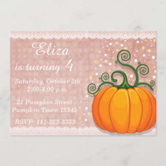 Pumpkin birthday Invitation, Fall Invitation