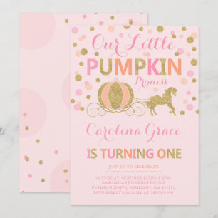 Pumpkin Birthday Invitation Pumpkin Princess Party
