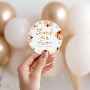 Pumpkin Birthday Thank You Gift Tag