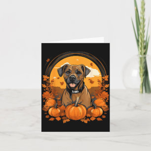 Pumpkin Black Mouth Cur Dog Halloween Thanksgiving Card