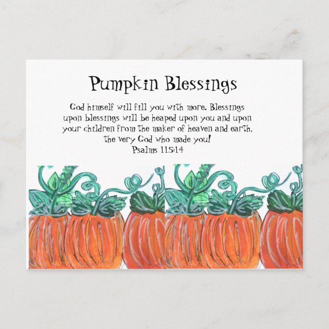 Pumpkin Blessings Postcard (Front)