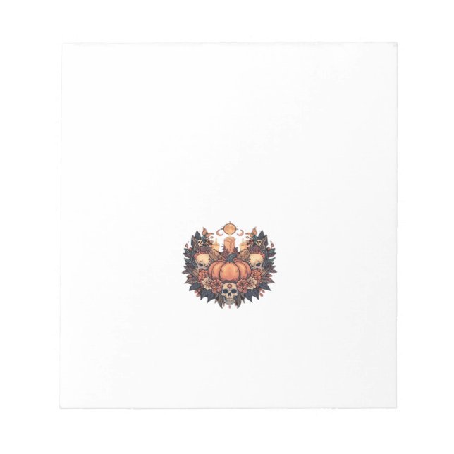 Pumpkin Bloom � Autumn Candlelight and Floral Harm Notepad (Front)