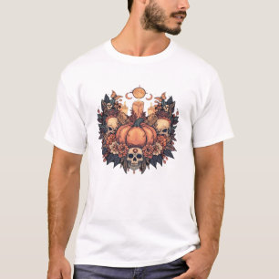 Pumpkin Bloom � Autumn Candlelight and Floral Harm T-Shirt