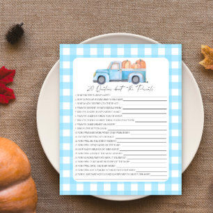 Pumpkin blue car - 20 questions about the Parents