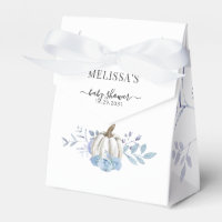 Pumpkin Blue Lilac Floral Boys Baby Shower