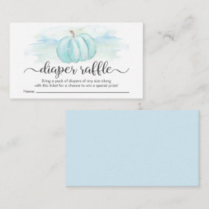 Pumpkin Blue Mint Diaper Raffle Baby Shower Enclosure Card