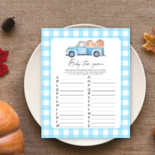 Pumpkin blue truck Baby shower Baby Item Game