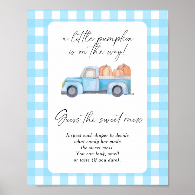 Pumpkin blue truck - guess the sweet mess poster (Front)