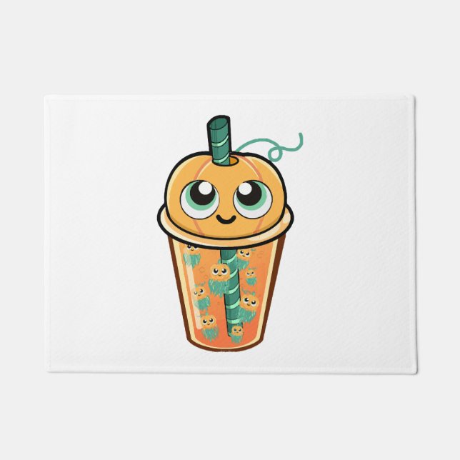Pumpkin Boba Jellyfish Doormat (Front)