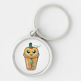 Pumpkin Boba Jellyfish Key Ring