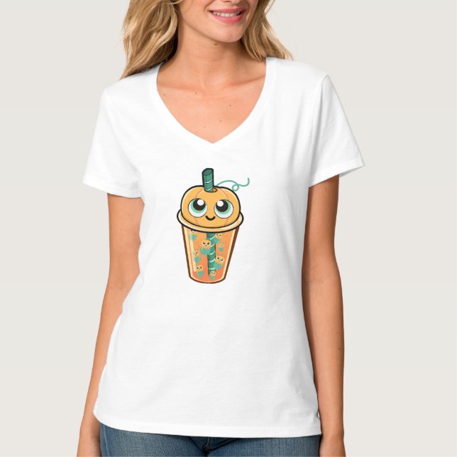 Pumpkin Boba Jellyfish T-Shirt (Front)