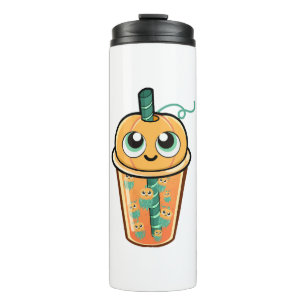 Pumpkin Boba Jellyfish Thermal Tumbler